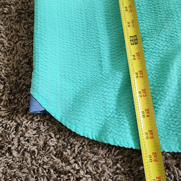 Men's Short Sleeve Button Up Shirt Mint Color Size Small Textured Fabric New - Picture 8 of 9